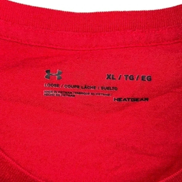 Under Armour “Heatgear” Short Sleeve T-Shirt, Men’s Size XL, Red/Gray - Picture 2 of 6